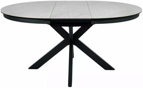 Valgomojo stalas išskleidžiamas Porto, juoda sp./smėlio sp., 120 - 160 cm x 120 cm x 76 cm