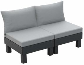 Lauko sofa Keter Elements, juoda sp./pilka sp., 80 cm x 132 cm x 80 cm
