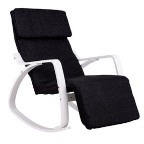 Supamasis krėslas ModernHome Rocking Chair MSP1059, balta sp./juoda sp., 70 cm x 58 cm x 97 cm