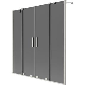Dušo sienelė Mexen Velar Duo, 160 cm x 150 cm, grafito sp./matinio nikelio sp./grūdintas
