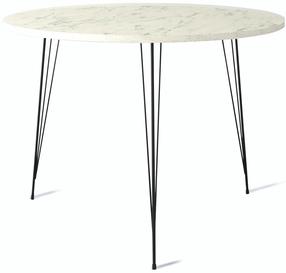Stalas Kalune Design Sandalf Marmo, juoda sp./smėlio sp., 90 cm x 90 cm x 75 cm