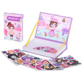 Magnetinė knyga - dėlionė Color Day Girls Costume, rožinė sp., 51 vnt.