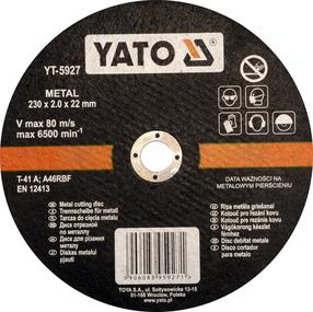 Pjovimo diskas kampiniam šlifuokliui Yato, 230 mm x 2 mm x 22.23 mm