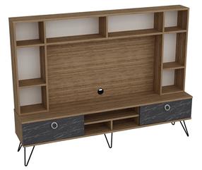 Sekcija Kalune Design Lorenz 875ZNA3054, juoda sp./riešuto sp., 35.2 cm x 180 cm x 135.7 cm