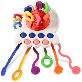 Lavinimo žaislas, sensorika, manipuliacijos Pull String 4in1, 7 cm, įvairių spalvų