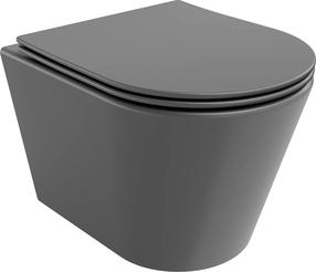 WC-pott, seinapealne Mexen Rico Rimless Slim, kaanega, 365 mm x 480 mm