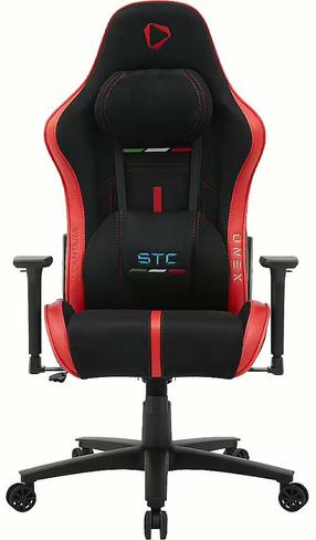Spēļu krēsls Onex STC Alcantara L, 66 x 55 x 123 cm, melna krās./sarkana krās.