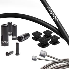 Кабель передачи, набор Capgo Kevlar Shimano/Sram Road & MTB, нержавеющая сталь, черный цв.