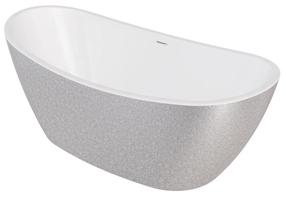 Vanna, brīvi novietots Besco Ayla Glam Silver, 170 cm x 80 cm x 68 cm, ovāla, sudraba krās./hroma krās.