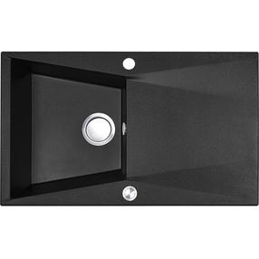 Virtuves izlietne Laveo Grenada SBG_711T, Black, granīts, 78 cm x 48 cm x 19 cm, melna krās.