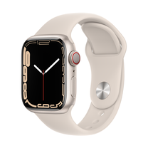 Išmanusis laikrodis Apple Watch Series 7 GPS + Cellular, 41mm Starlight Aluminium Case with Starlight Sport Band - Regular, smėlio sp.