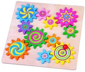 Puidust pusle VIGA Puzzles & Spinning Gears 59854Vg, mitmevärviline