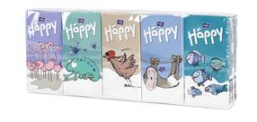 Носовые платки Happy, 3 сл, 90 шт.