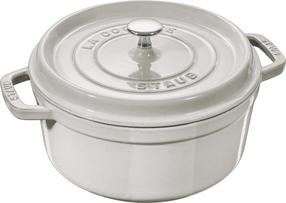 Emaliuotas ketaus puodas Staub La Cocotte, Ø18 cm, 1.7 l, balta sp.