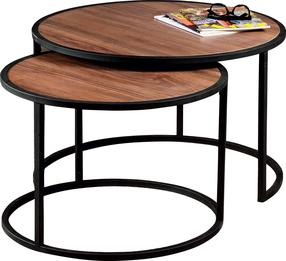 Kavos staliukas Kalune Design Tambur, ruda sp./juoda sp., 66 - 80 cm