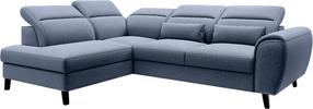 Kampinė sofa Noble Gojo 40, tamsiai mėlyna sp., kairinė, 201 x 255 cm x 100 cm