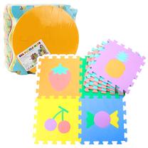 Kilimėlis kūdikiams - dėlionė Lean Toys Fruits Sweets, 30.5 cm x 30.5 cm, 16 vnt, įvairių spalvų