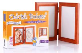 Набор для создания штампов рука / стопа Odcisk Bobasa Baby Handprint Clay With Frame Brown