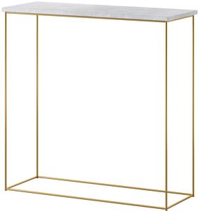 Konsolinis staliukas ADRK Milan CT-MIL-G-BE, aukso sp./balta sp./marmurinė pilka sp., 30 cm x 80 cm x 80 cm