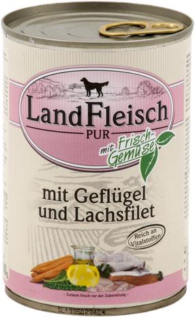 Märg koeratoit Landfleisch, linnuliha/lõhe, 0.4 kg