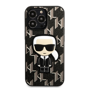 Telefona vāciņš Karl Lagerfeld Monogram Ikonik, melna krās., Apple