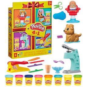 Plastilino rinkinys, su priedais Hasbro Play-Doh 4in1 Mini Classic Bundle, įvairių spalvų