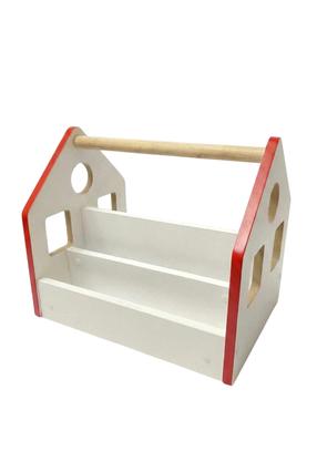 Bērnu grāmatu plaukts Kalune Design Caddy, balta krās./sarkana krās., 50 cm x 32 cm x 40 cm