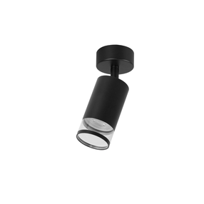 Šviestuvas lubų Light Prestige Virella, GU10, 1 x 8 W, skaidri sp./juoda sp. / juoda sp.