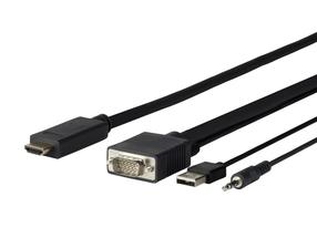Kabelis Vivolink Pro PROVGAHDMI3 VGA, Audio to HDM, 1 m, juoda sp.