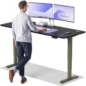 Kompiuterio stalas reguliuojamo aukščio Desktronic HomePro, 200 cm x 80 cm, 63 - 128 cm, juoda sp./žalia sp.