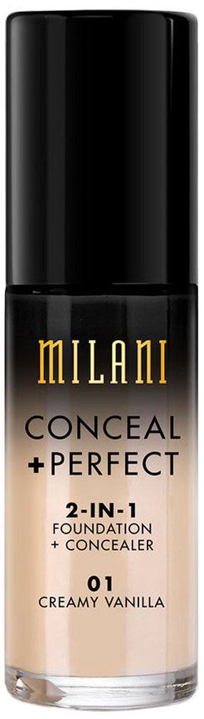 Skystas makiažo pagrindas Milani Conceal + Perfect, 01 creamy vanilla, 30 ml