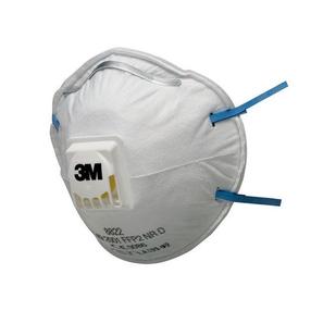 Respirators, ar vārstu 3M 8822C3, balta krās., 3 gab.