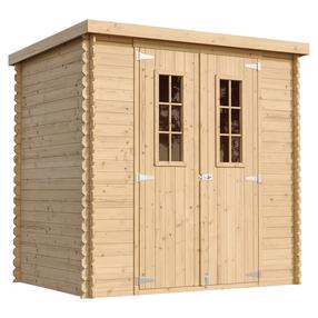 Sodo namelis, su grindimis Timbela M311C+M311G, 142 cm x 204 cm x 200 cm, rusva sp.