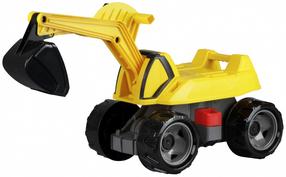Rotaļu ekskavators Lena Giga Truck Bagger Pro X 02144, dzeltena krās.