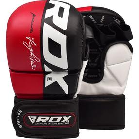 MMA pirštinės RDX Grappling Rex T6 Plus GGR-T6R-S+, balta sp./juoda sp./raudona sp., S