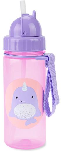 Vaikiška gertuvė Skip Hop Zoo Narwhal, 384.5 ml, 1 m., 6 cm, plastikas, rožinė sp./violetinė sp.