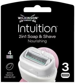 Asendusterad raseerijatele Wilkinson Sword Intuition 2in1 Soap & Shave Nourishing, 3 tk