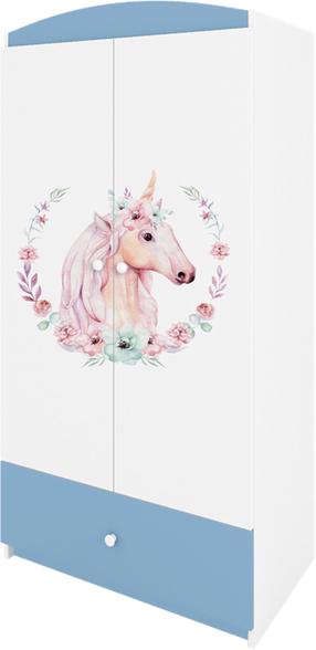 Vaikiška spinta Kocot Kids Babydreams Horse, mėlyna sp./balta sp., 90 cm x 52 cm x 175.5 cm