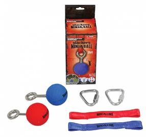 Kāpšanas komplekts Slackers Ninja Ball, 14 cm x 6.4 cm, zila krās./sarkana krās.