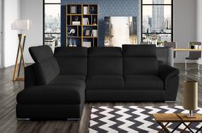 Kampinė sofa Loreto Mat Velvet 99, juoda sp., kairinė, 210 x 260 cm x 102 cm