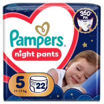Sauskelnės nakčiai Pampers Night Pants, 5 dydis, 12 - 17 kg, 22 vnt.