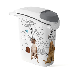 Mājdzīvnieku barības uzglabāšanas kaste Curver Pets Collection/Dogs, 23 l, 50 cm x 23.5 cm x 49.5 cm, balta krās.