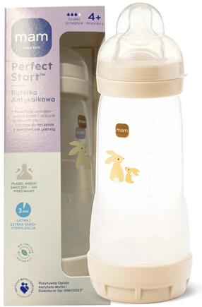 Bērnu pudelīte Mam Perfect Start, 320 ml, 4 mēn., bēša krās.
