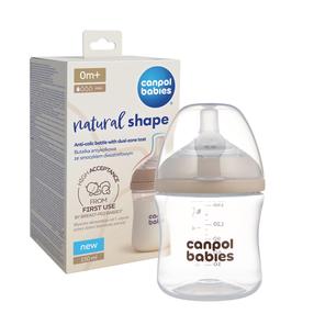 Бутылочка Canpol Babies Natural Shape, 150 мл, 0 мес., бежевый цв.