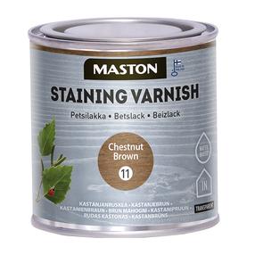 Бейц лак, полуглянцевая Maston 6021011, 0.250 л, Коричнево каштановый цв.
