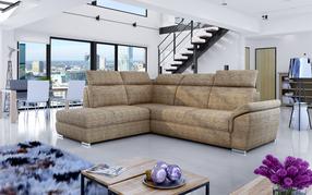 Kampinė sofa Loreto Berlin 03, šviesiai ruda sp., kairinė, 210 x 260 cm x 102 cm