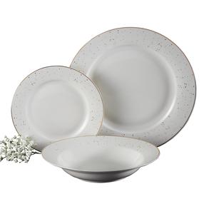 Pusdienu servīze Ambition Aurelia, porcelāna, zelta krās./balta krās., 18 gab.