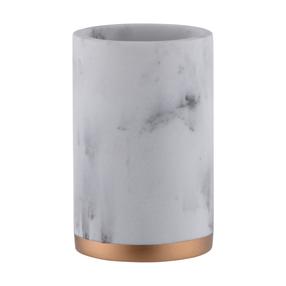 Vonios stiklinė Domoletti Marble BA-R27-2, balta sp., 6.7 cm x 10.5 cm x 6.7 cm