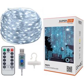 Светодиодная световая завеса Extralink 73172, 3 м, холодный белый цв., 300 LED