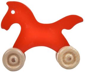 Stumjamās rotaļlietas Wood&Joy Mini Animals Horse, 10 cm, sarkana krās.